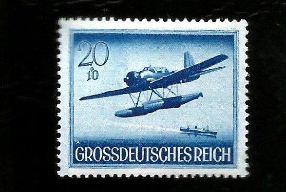 1944 WWII Nazi Germany Military Aircraft Sea Raider at Work Old Mint War Stamp 