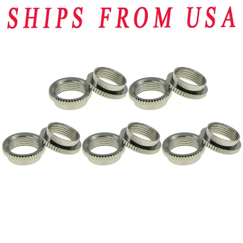 10x  NI 15/32"   Fine Knurl Deep Guitar Nuts Toggle Switch Nut For Switchcraft