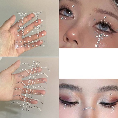 Frauen Mädchen 1 Set Mode Gesicht Aufkleber Glitzer Fee Träne Aufkleber Make-up Werkzeug - Bild 3 von 6