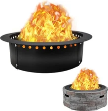 FEBTECH 42” Smokeless Fire Pit Insert with Heat Resistant Coating