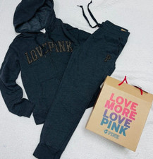 Victorias Secret PINK Perfect Full Zip Hoodie  Skinny Jogger Set XS.S.M