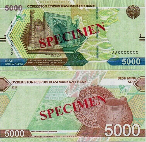 Uzbekistan 200000 100000 50000 20000 10000 5000 2000 SUM 2021-2022 Specimen UNC - Picture 7 of 9