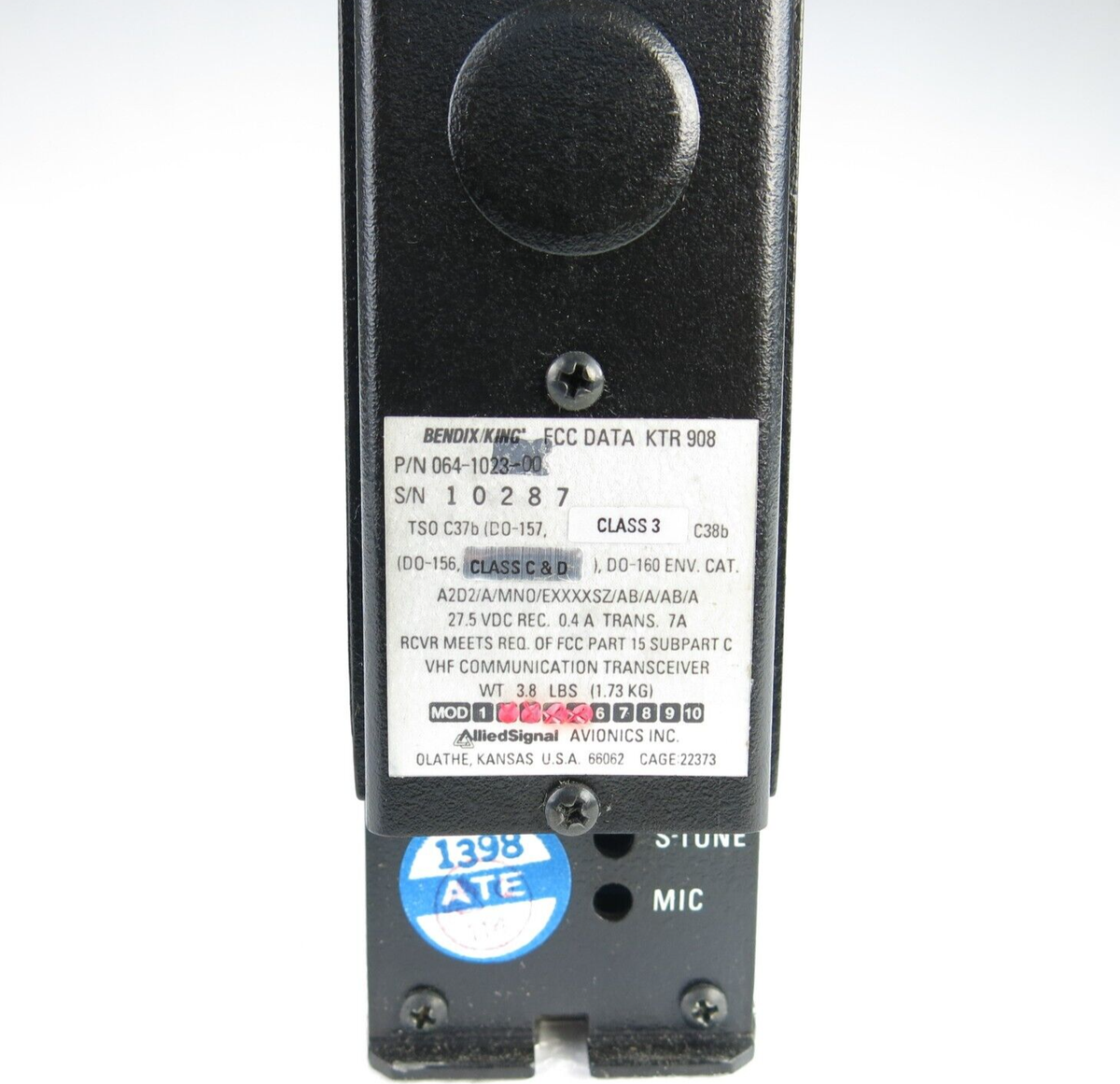 Bendix King VHF COMM Transceiver P/N:064-1023-00 S/N:10287 | eBay