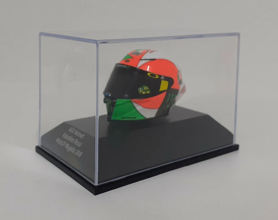MINICHAMPS 1:8 VALENTINO ROSSI MODELLINO CASCO MOTO GP MUGELLO 2018 AGV DIECAST  - Immagine 2 di 4