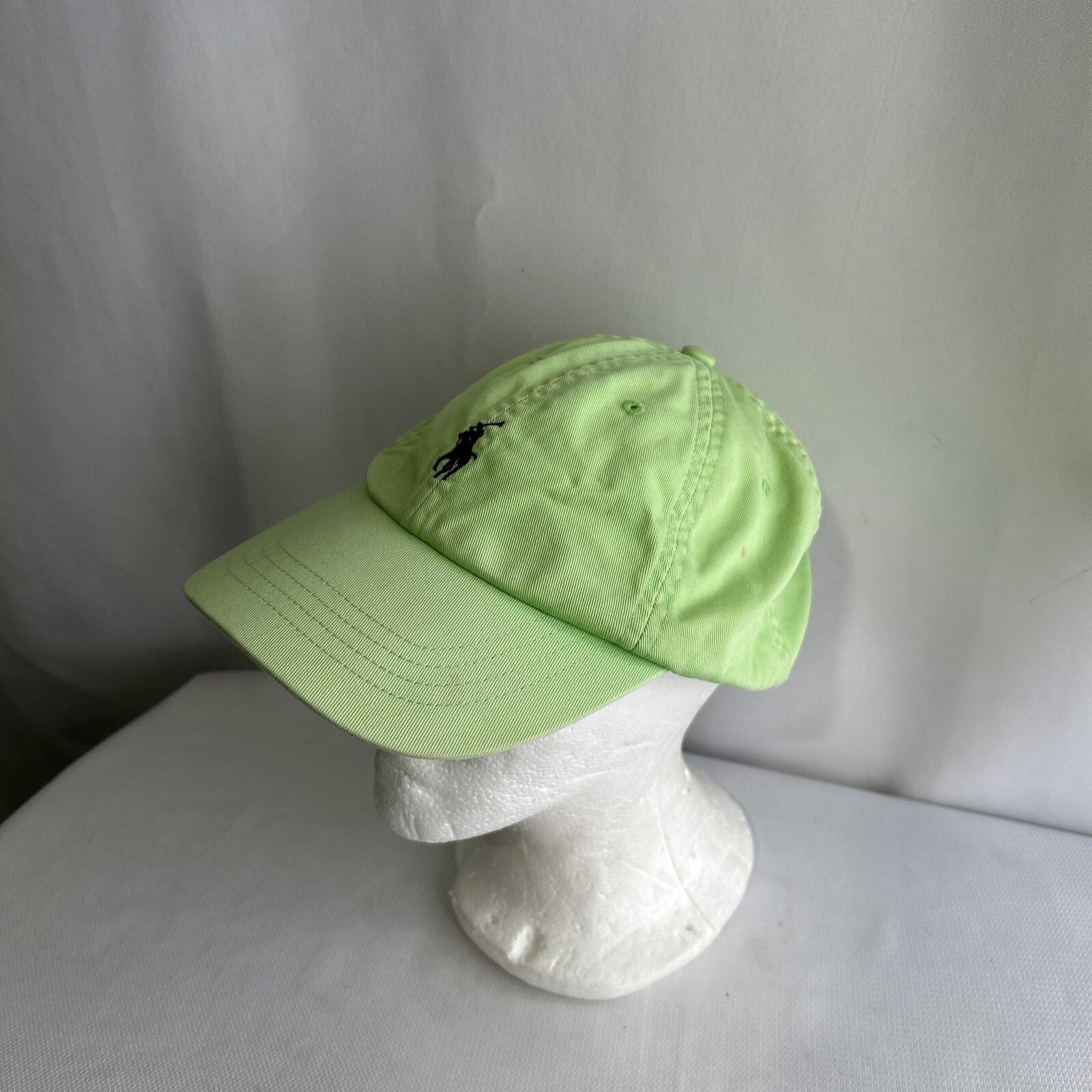 VINTAGE Ralph Lauren Polo Cappello Berretto Cinghia Schiena Verde Pony Baseball Uomo anni 90