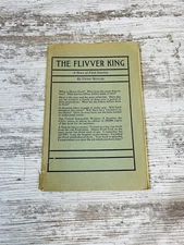 The Fliver King Henery Ford Book A Story Of Ford America Upton Sinclair RARE HTF