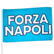 Bandiera del Napoli Calcio Azzurra 145x90cm Stadio Scudetto Tinta Unita Scritta