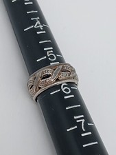 Sterling silver open braid wide band ring size 5.5