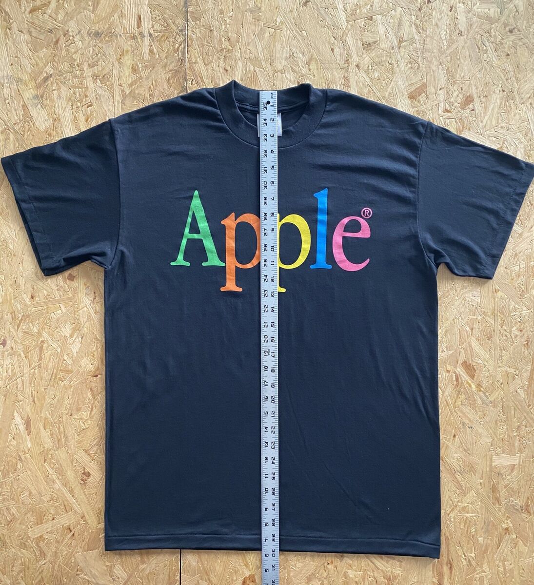 Vintage 90s / Black APPLE Rainbow Spellout Tee Shirt // Size Vintage 90s / Black APPLE Rainbow Spellout Tee Shirt // Size