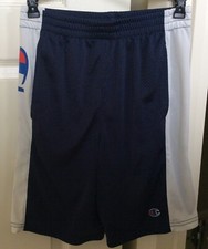 Champion Big Boy  s Shorts Gym Exercise Athletic Large Navy White