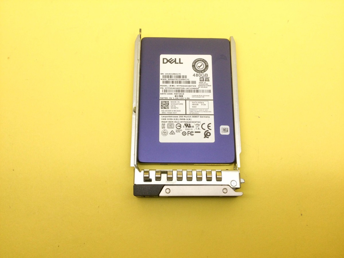 D35F3 Dell 480GB SATA 6Gb/s Mixed Use 2.5'' 512e SSD 0D35F3