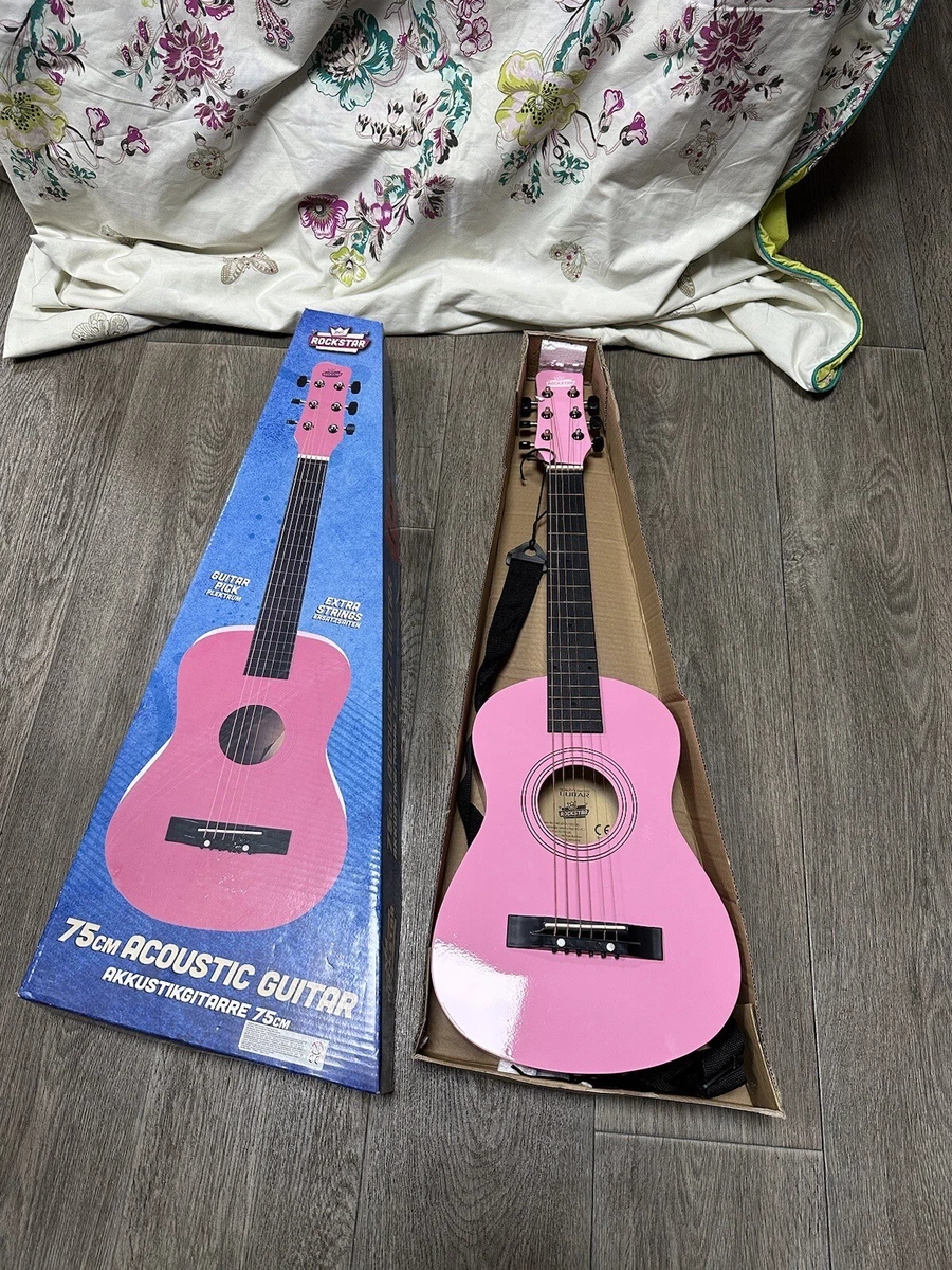 Rockstar JNR 75cm Acoustic Guitar Pink Kids Play Toy Musical