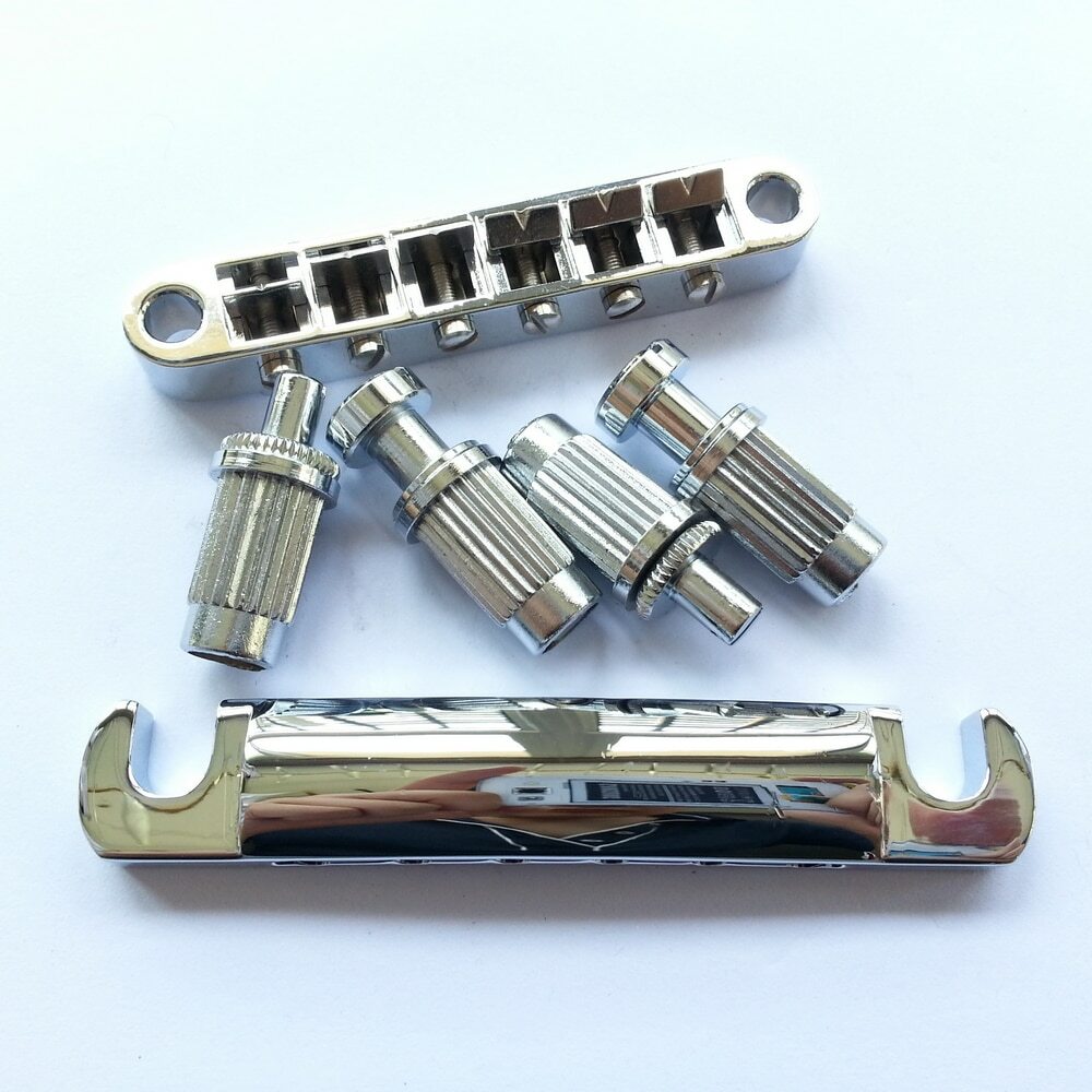 Guitar Tune O-matic Bridge And Stop Bars Tailpiece Combo With Studs Replacements | UK - Foto 2