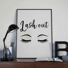Lash Out, Fashion Quote, Typography, Poster Print, Wall Decor