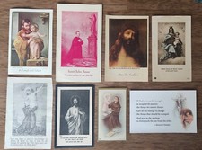 All vintage mid century to late century Holy Cards and Prayer Cards Batch of 8