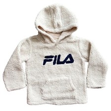 Fila Beige Sherpa Fleece Hoodie For Girls - Size 2T