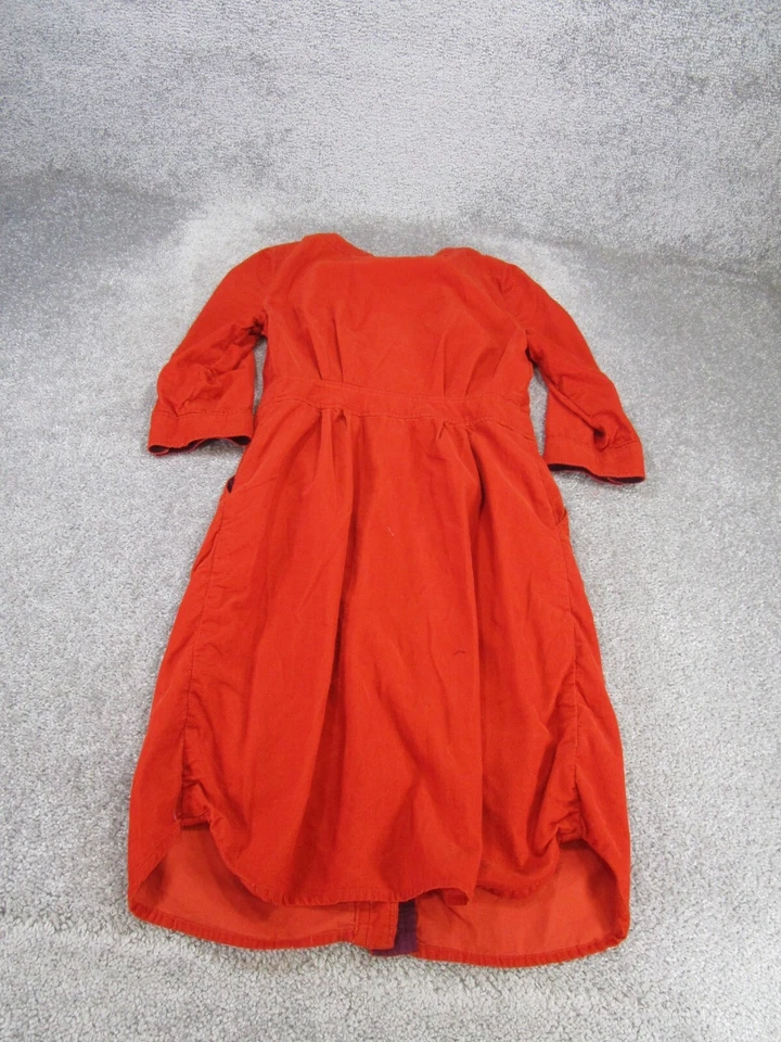Vestido Camisa Maeve Mujer 2 Naranja Algodón Pana Botón Frontal Foto 3 de 4