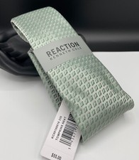 Kenneth Cole REACTION Men's 100 Polyester Tie  Green  Geometric  MSRP: 55.