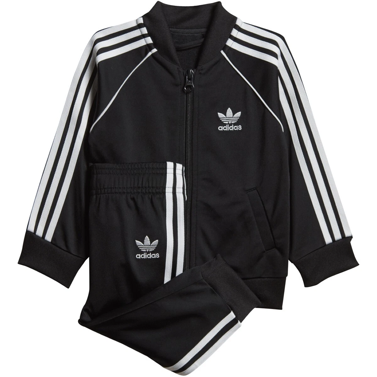 Adidas Kid\'s Unisex Originals SST Tracksuit Suit Black/White DV2820 | eBay