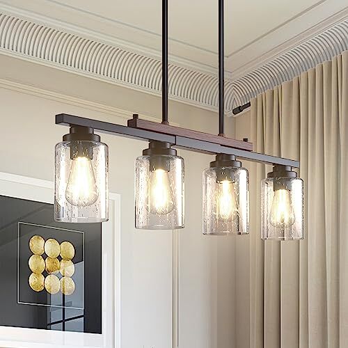 Kitchen Island Lighting, Farmhouse Pendant Lights Kitchen Island, 4-Light - Picture 2 of 7