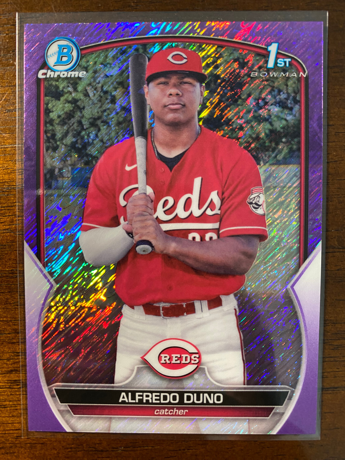 2023 Bowman Chrome Alfredo Duno #BCP-238 1st Purple Shimmer Refractor /250 Reds