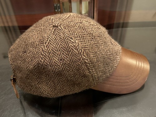 Ralph Lauren Gent’s 100% Herringbone Wool & 100% Leather Hat Adjustable Strap - Picture 6 of 11