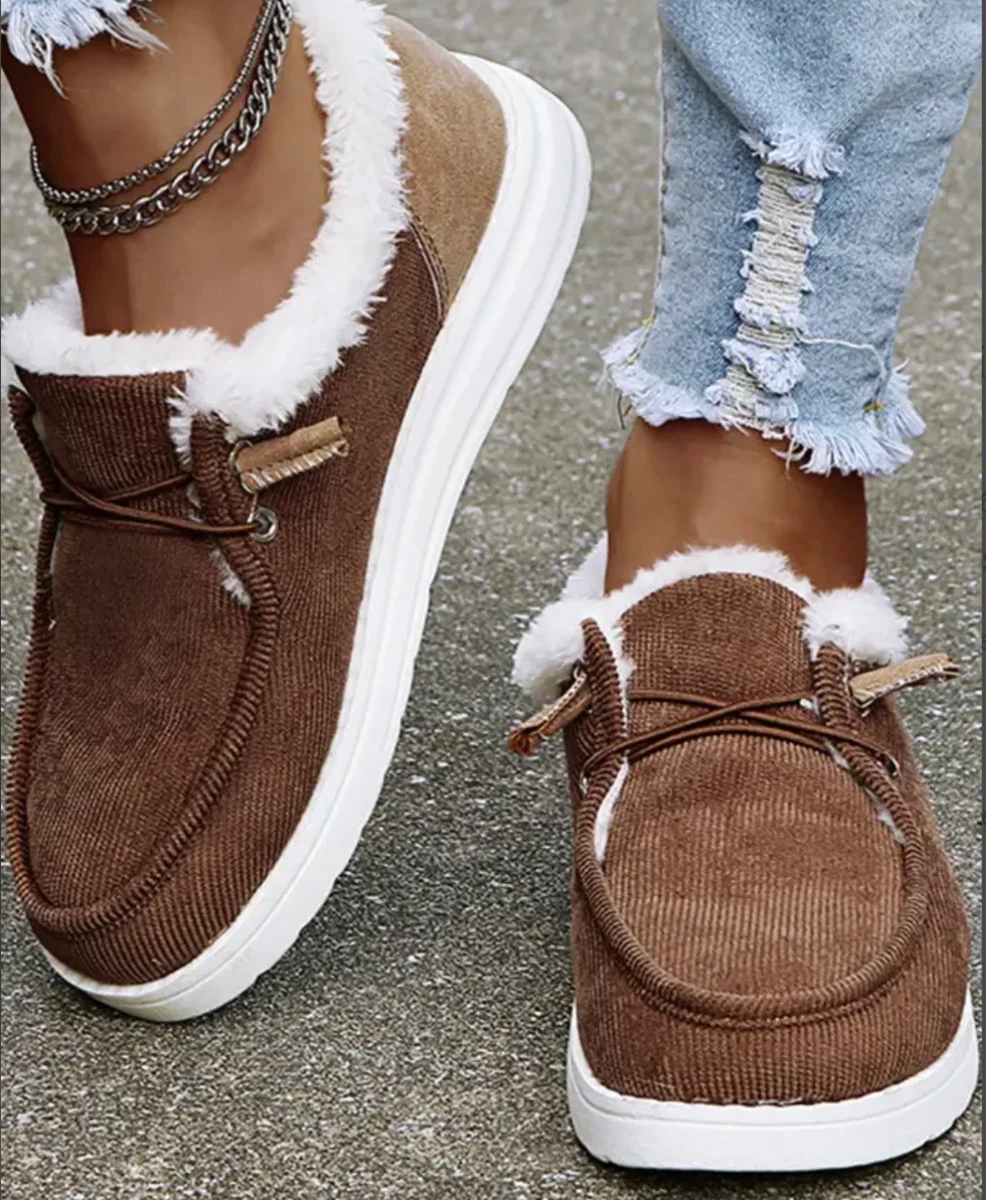 Brown 2 tone Sherpa lined slip on shoe eBay