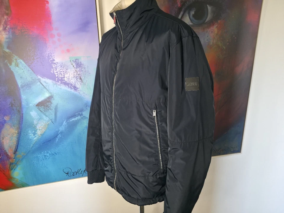 🔥 HUGO BOSS Wendbare Übergangsjacke 2in1 – Marineblau / Weiß – Gr. 106 (Langgrö - Bild 4 von 4