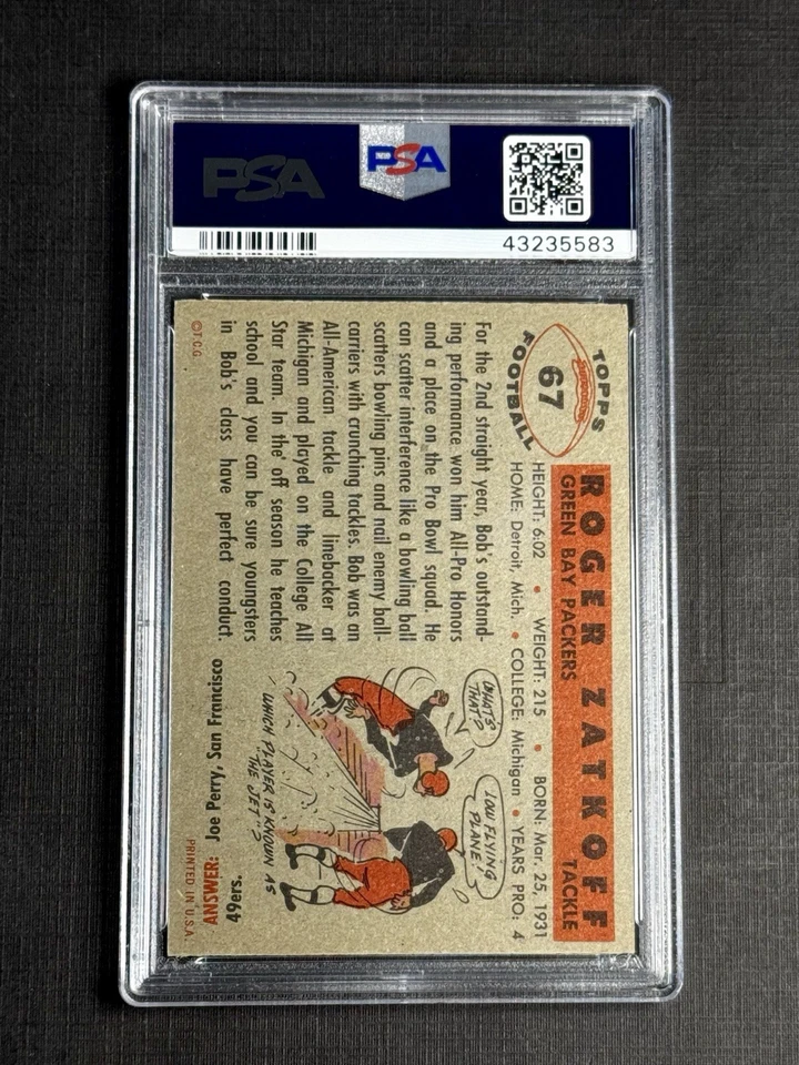 1956 Topps Roger Zatkoff #67 Foto 2 de 4