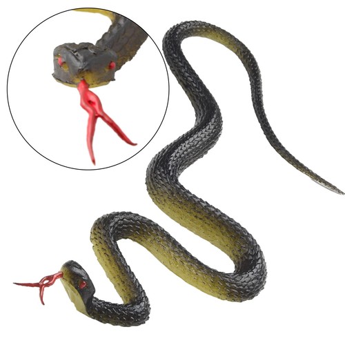 Serpente in gomma realistico 45 cm giocattolo scherzo oggetto di scena spaventoso Halloween uccellino deterrente decorazione - Foto 9 di 17