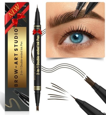 Brow art studio 2 in 1 double ended ink pen, Eyebrow Pencil, 3 pcs per pack, NEW