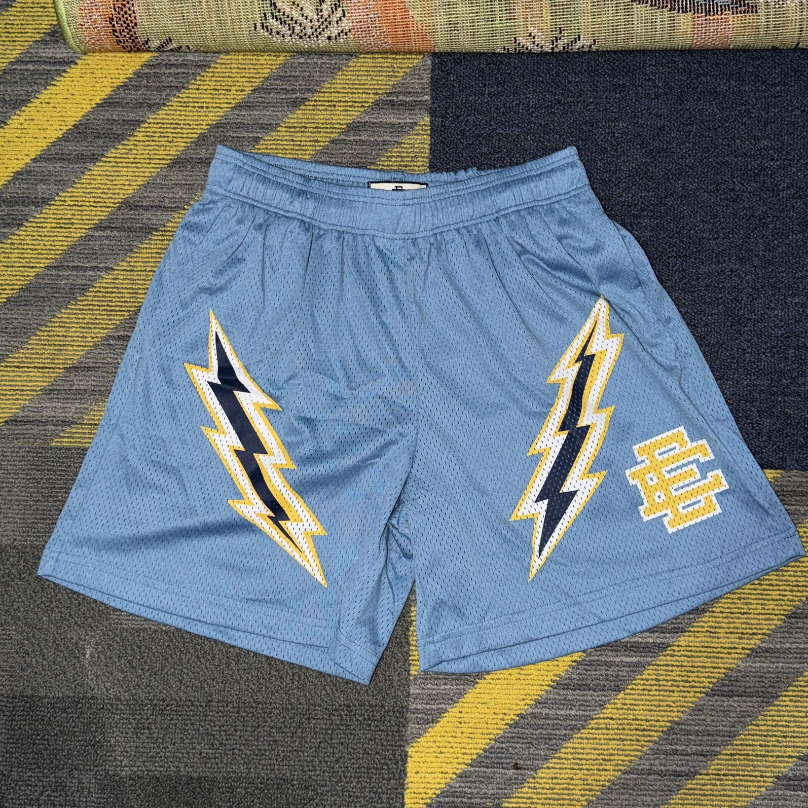 Eric Emanuel EE Yellow Bolt Basic Shorts Men's Si… - image 2