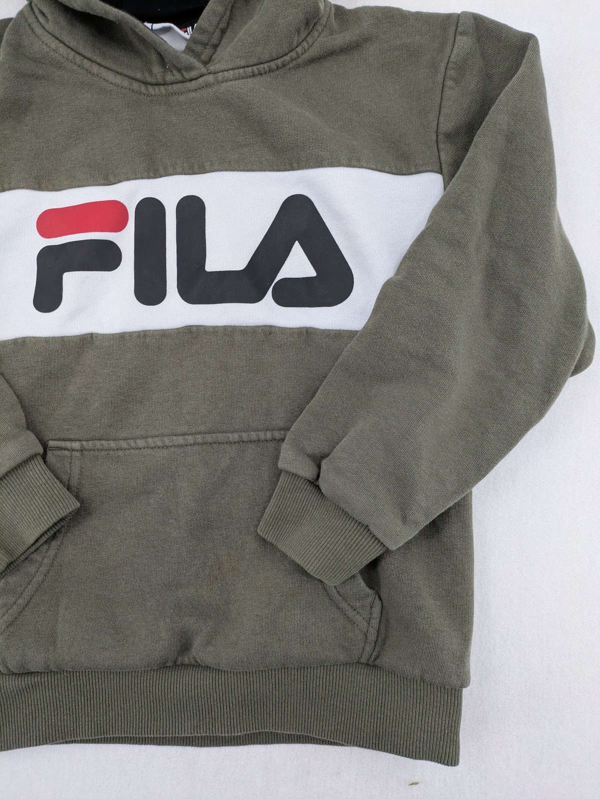 Fila Jungen Hoodie Langarm Pullover Sweatshirt Gr. 122 128 grün Logo image 3