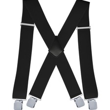 Adjustable Elastic Men's Shoulder Strap Clip Men's Suspender Polyester 2"