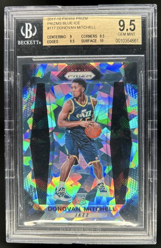2017-18 Panini Prizm Donovan Mitchell Prizm Blue Ice RC #/99 Jazz BGS 9.5