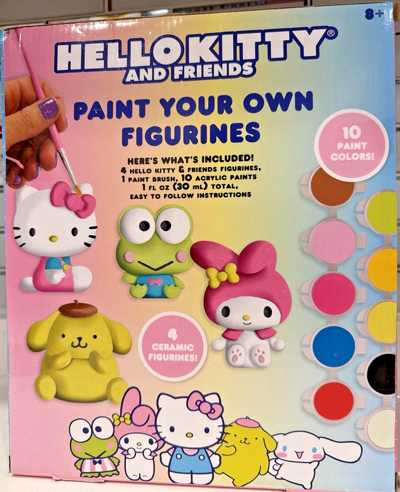 Hello Kitty & Friends Paint Your Own Ceramic Figurines Craft Kit Sanrio ...