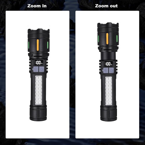 Super Bright LED Tactical Flashlight Rechargeable LED Work Light 3000 Lumens - Foto 8 di 18