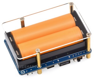 Waveshare UPS HAT D für Raspberry Pi, I2C Überwachung, Pogo-Pin, Type-C,