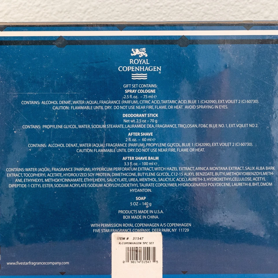 Juego de 5 piezas Royal Copenhagen-Spray Colonia, After Shave, Bálsamo, DEO+Jabón Foto 2 de 4