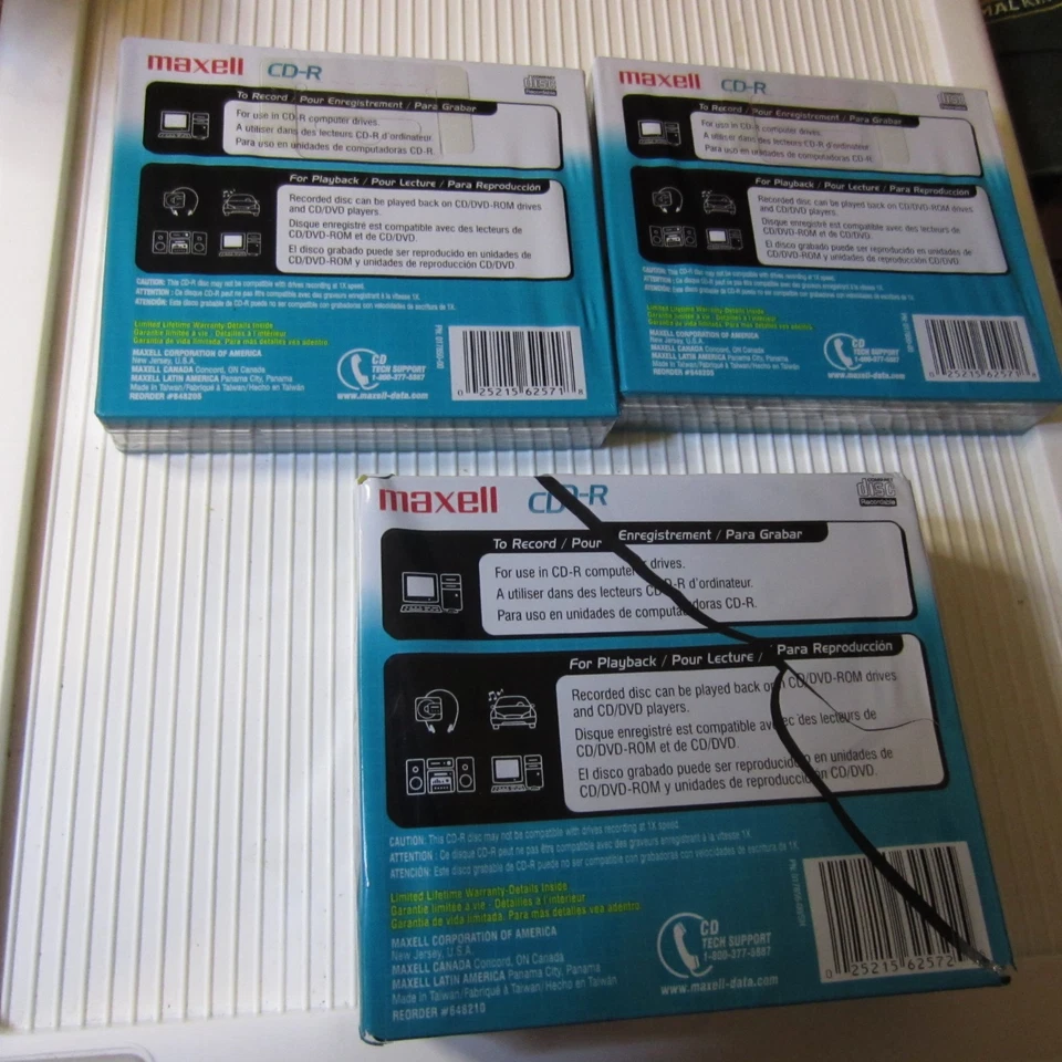 Maxell CD-R Discs, 700MB/80min, 48x, w/ Slim Jewel Cases, Silver, 20 X - Image 2 of 2