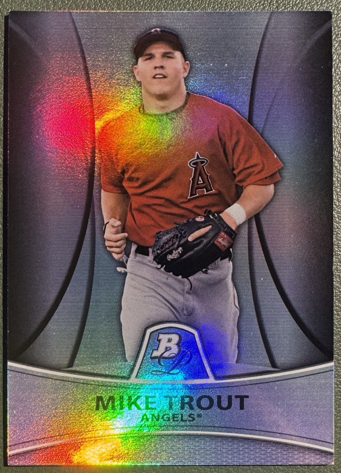 2010 Bowman Platinum Mike Trout Prospects Thick Stock Refractor #388/999 Angels