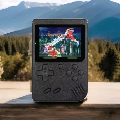 Retro Style Handheld Portable Video Game Console With Built In Games (Black)