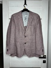 SUITSUPPLY Havana Patch HL Pink Linen Blazer Jacket Solbiati Italy 52 IT 42 US