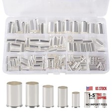 Wire Ferrules Kits Silver Plated Copper Crimp Terminal Connector 8 Sizes 166pcs