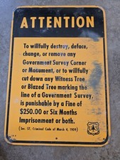 Vintage USFS US Forest Forestry Service patina collectable Metal Sign #2