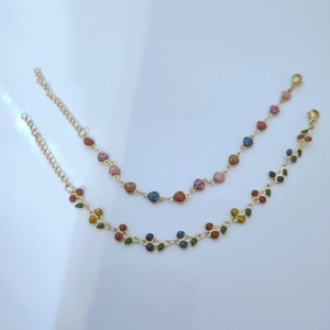 Authentic 2 Pcs. Multicolor Link Gold Plated Bracelet - Women Jewelry B004
