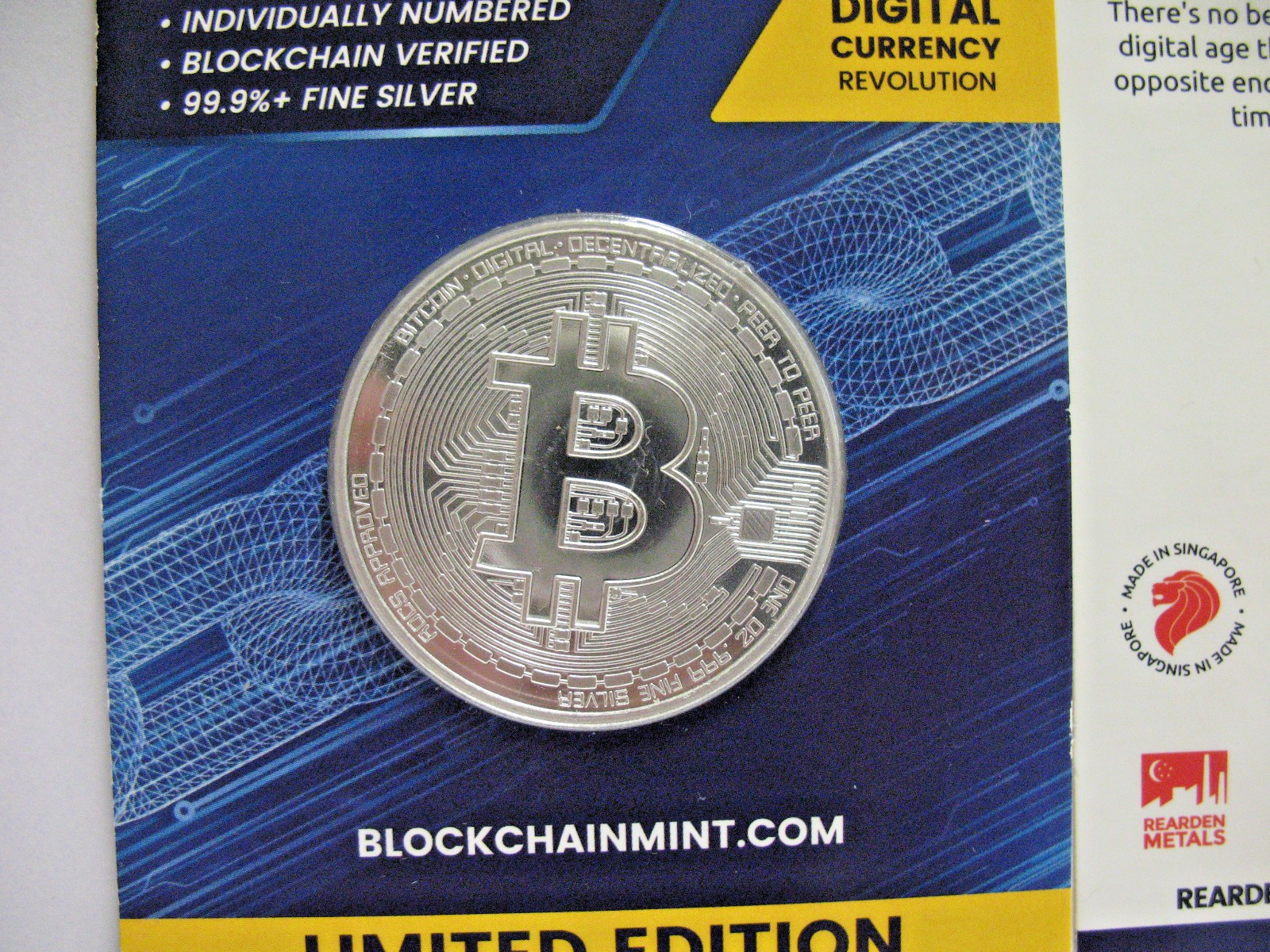 Silbermünze Tschad Crypto Bitcoin Silber 1 oz 2020 im Blister