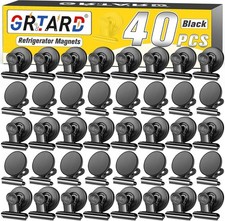 40 Pack Magnetic Clips Heavy Duty, Black Magnet Clips for Fridge Refrigerator