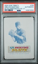 2024 LEAF TRINITY BLACK PLATE 1/1 #153 ORELIVS MARTINEZ 1/1 PSA AUTHENTIC