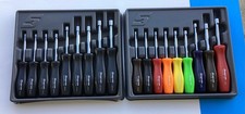 Snap-on Tools Usa 9 Piece Sae Metric Hard Grip Nut Driver Sets Like New